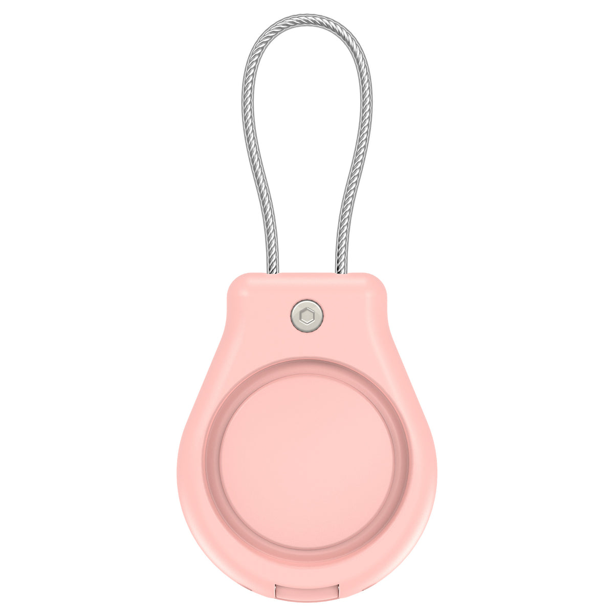 Apple AirTag protective cover with necklace for everyday carry in pink
