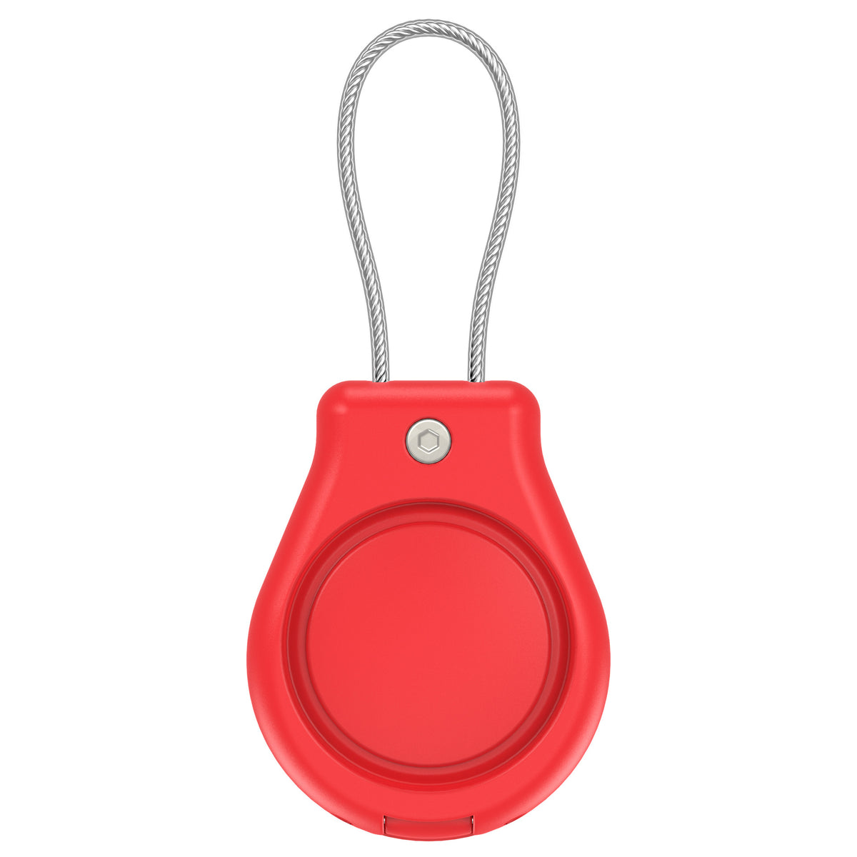 Apple AirTag protective cover with necklace for everyday carry in red