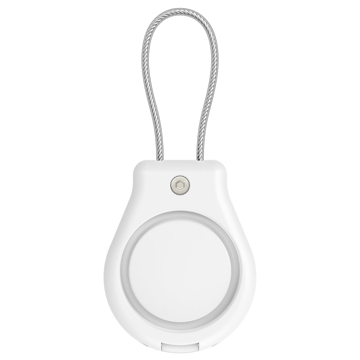 Apple AirTag protective cover with necklace for everyday carry in white