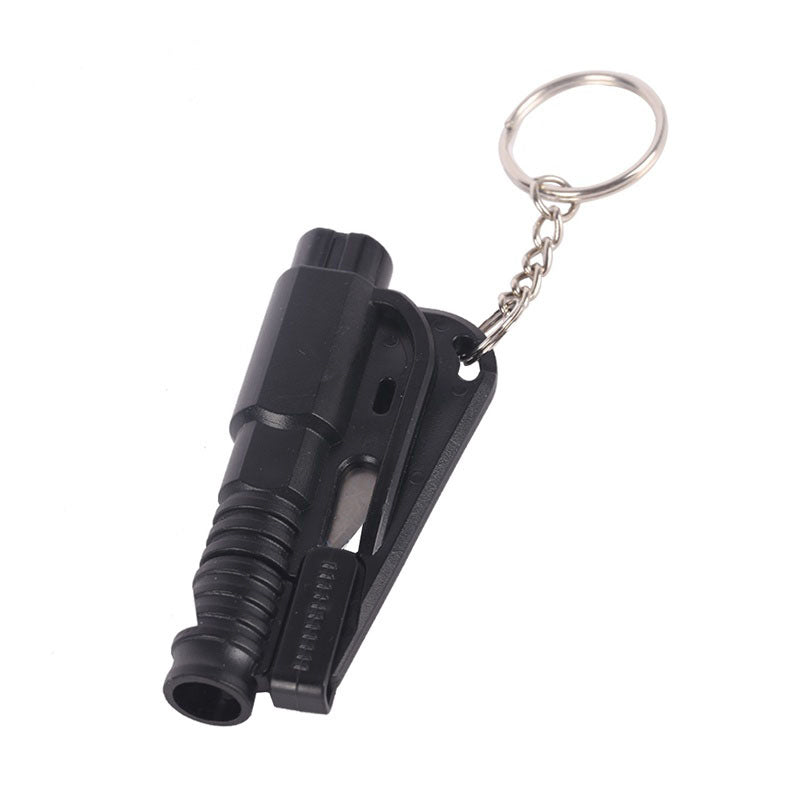 car window breaker with keychain on a white background