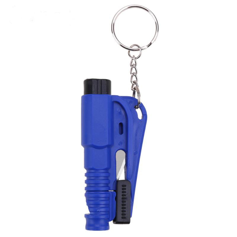 Blue window breaker with keychain on a white background
