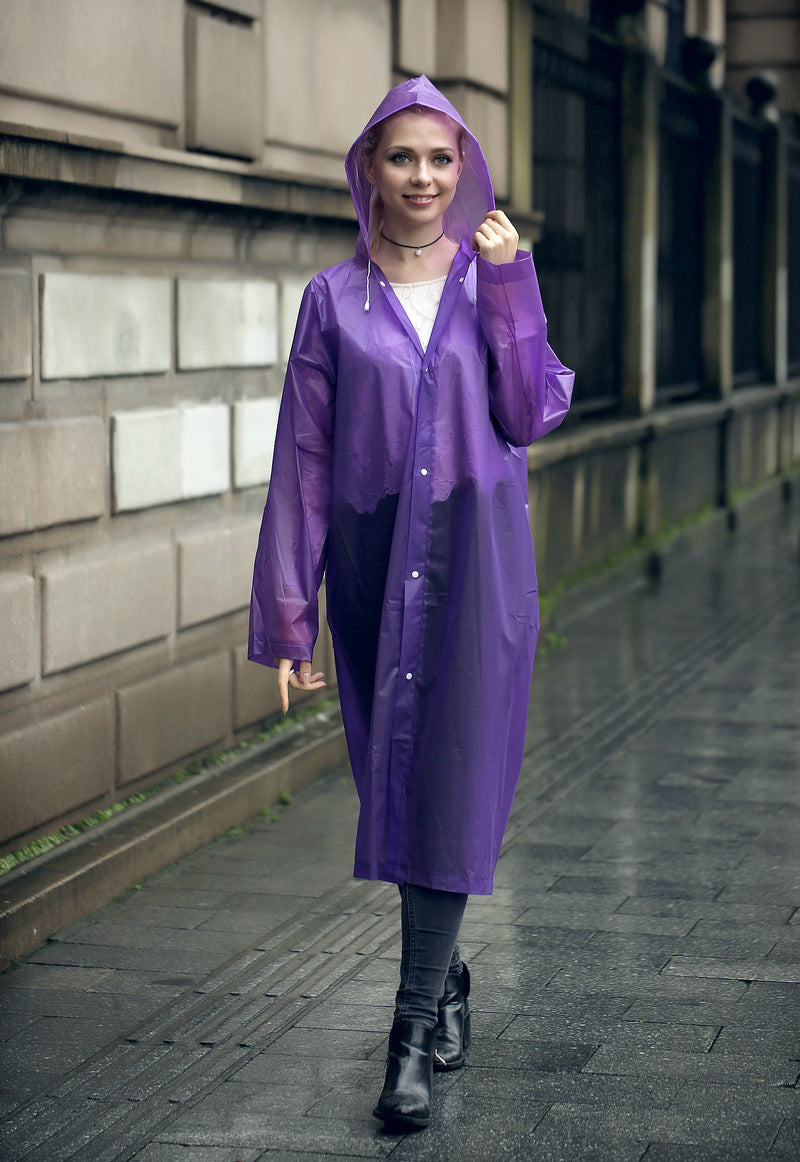 Clear waterproof raincoat for hiking, camping, and commuting